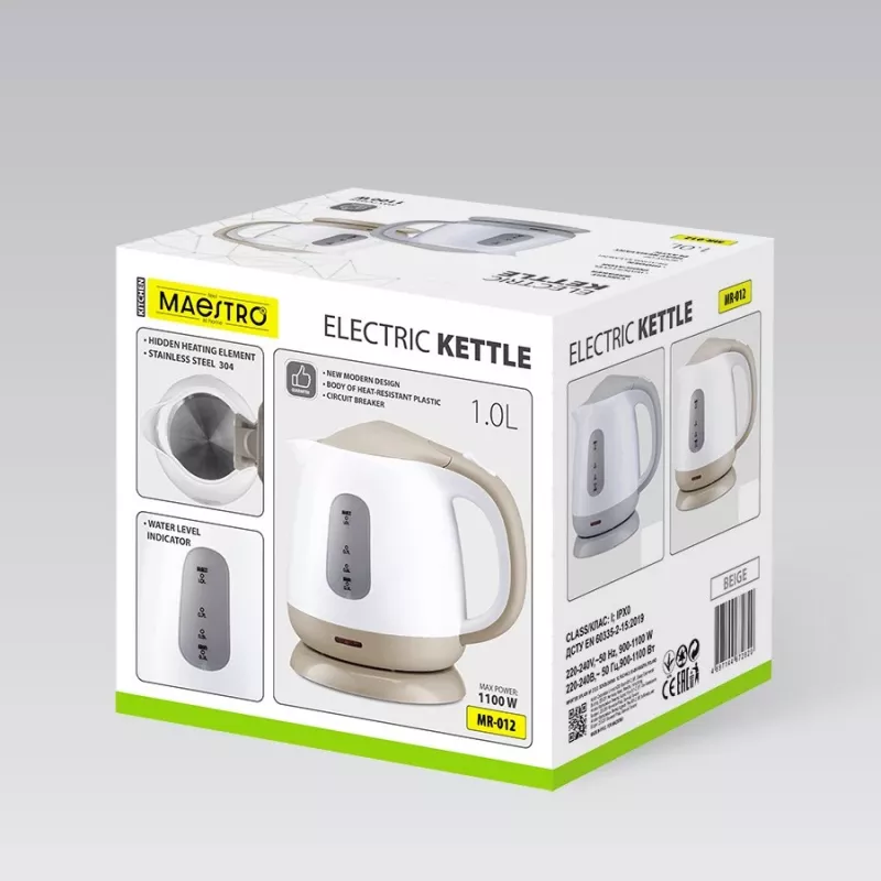 MEO MR-012-GREY MAESTRO Wasserkocher 1L 1100W Grau