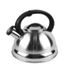 MEO MR-1313 MAESTRO 3,0 l Edelstahl Pfeifkessel für Herdplatten, induktionsgeeignet, Silber mit schwarzen Akzenten
