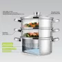 MEO MR-2900-24 MAESTRO Kochtopf 24 cm 5,0 L Edelstahl mit Glasdeckel, induktionsgeeignet