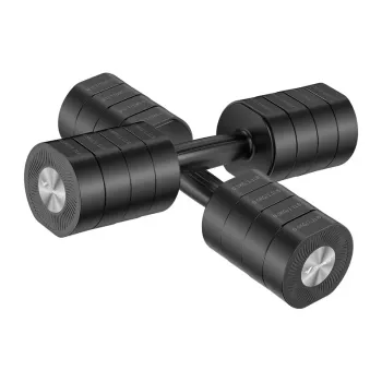 MERACH MR-2444 Verstellbare Hanteln (Set mit 2) - 2,5-24 kg, 15 Einstellungen, Drehregler, Schwarz/Rot