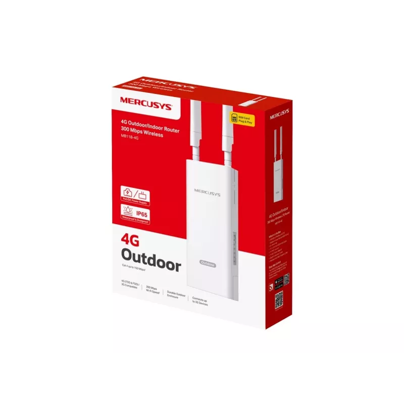 MERCUSYS MB118-4G 300 Mbps Wireless 4G LTE Outdoor/Indoor Router