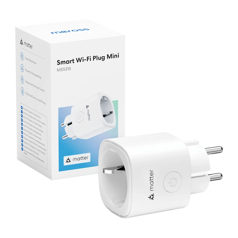 MEROSS MSS315CFH-EU Smart Plug mit Energieüberwachung (Matter) (4er-Set)