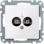 Merten 290425 Schuko-Steckdosen-Einsatz, Polarweiß (RAL 9010), Unterputz, 16 A, 250 V, IP20, Schraubklemmen, System M