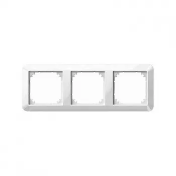 MERTEN 389319 Abdeckrahmen 3-fach, System M, Polar White Brilliant, Glänzend