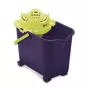 MERY Rechteckiger Eimer mit Rollen und Presswringer 20 L Blau
