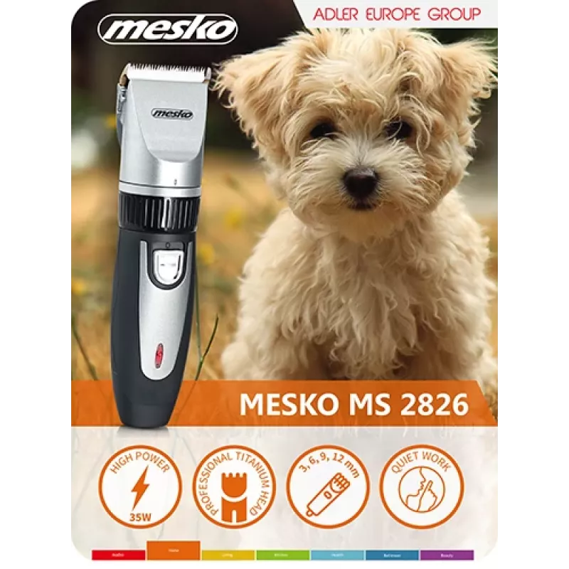 Mesko MS 2826 Haarschneider mit 4 Aufsatzkämmen, Edelstahlklingen, Netzbetrieb