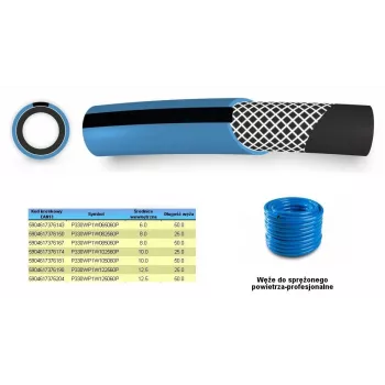 MESMED Druckluftschlauch FI = 10mm x 50m, Blau, Professional