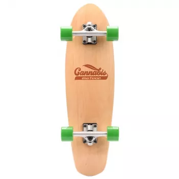 Meteor Cannabis Grün-Braun-Orange Mini Cruiser Skateboard 22 Zoll