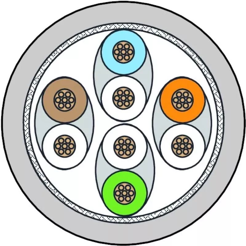 METZ CONNECT 130845D033-E Cat6a S/FTP Netzwerkkabel, 40 m, Grau