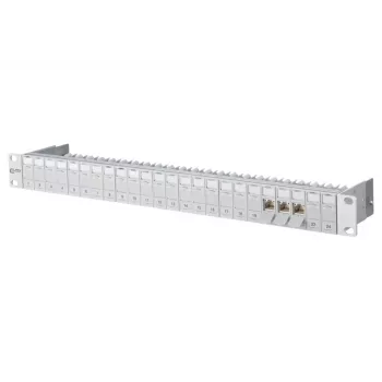 METZ CONNECT 130B11P0-E Cat6a 24-Port geschirmtes Patch Panel, 1U Rackmontage, werkzeuglose IDC, T568A/B, 500 MHz, PoE+ 130B11P0-E-90