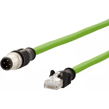 METZ CONNECT 142M1D15100 M12 auf RJ45 Industrie-Ethernet-Kabel, D-codiert, 4-polig, AWG 22, 10 m, grün