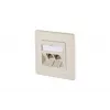 METZ CONNECT BTR E-DAT modul 8/8(8) UP Unterputz CAT 6 Netzwerk-Datendose, 2 x RJ45, Perlweiß RAL 1013 1309121001-E