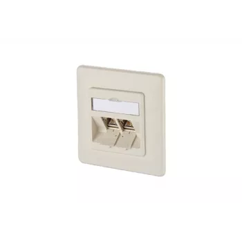 METZ CONNECT BTR E-DAT modul 8/8(8) UP Unterputz CAT 6 Netzwerk-Datendose, 2 x RJ45, Perlweiß RAL 1013 1309121001-E