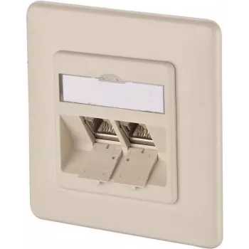 METZ CONNECT BTR E-DAT modul 8/8(8) UP Unterputz CAT 6 Netzwerk-Datendose, 2 x RJ45, Perlweiß RAL 1013 1309121001-E