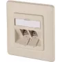 METZ CONNECT BTR E-DAT modul 8/8(8) UP Unterputz CAT 6 Netzwerk-Datendose, 2 x RJ45, Perlweiß RAL 1013 1309121001-E