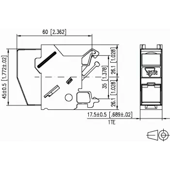 METZ CONNECT BTR E-DAT Module REG 8(8) IP20 Empty - DIN-Schienen-Datenmodul-Gehäuse, 1TE, lichtgrau