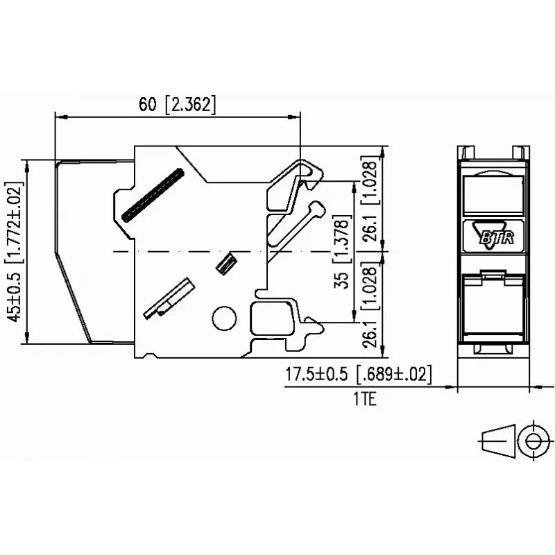 METZ CONNECT BTR E-DAT Module REG 8(8) IP20 Empty - DIN-Schienen-Datenmodul-Gehäuse, 1TE, lichtgrau
