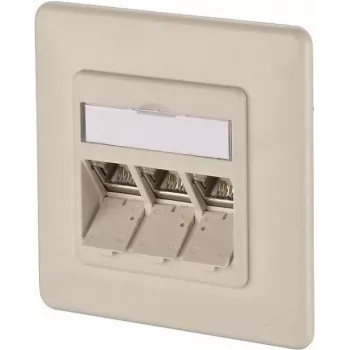 METZ CONNECT BTR IT CONNECT E-DAT modul 3x8(8) UP - Unterputz-Netzwerkdose, 3-Port RJ45, CAT 6, geschirmt, Perlweiß (RAL 1013) 1309131001-E