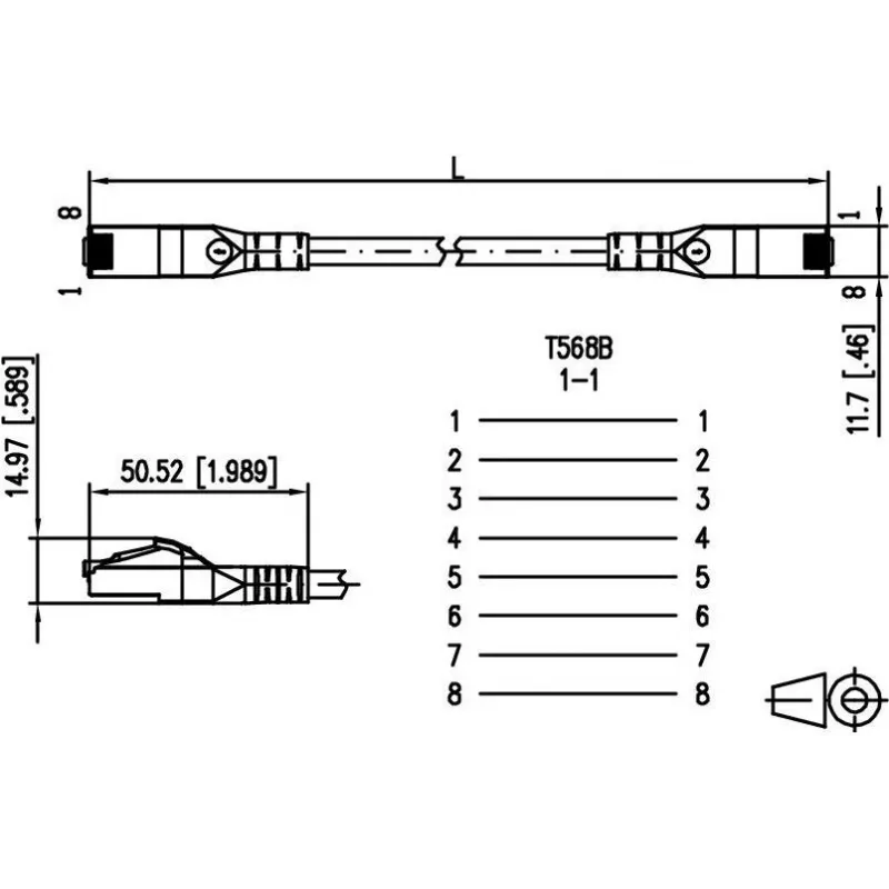 METZ CONNECT Cat.6A S/FTP Patchkabel RJ45 auf RJ45, 10GBase-T, 0,5m, Grau, LSZH, Goldkontakte 1308455088-E