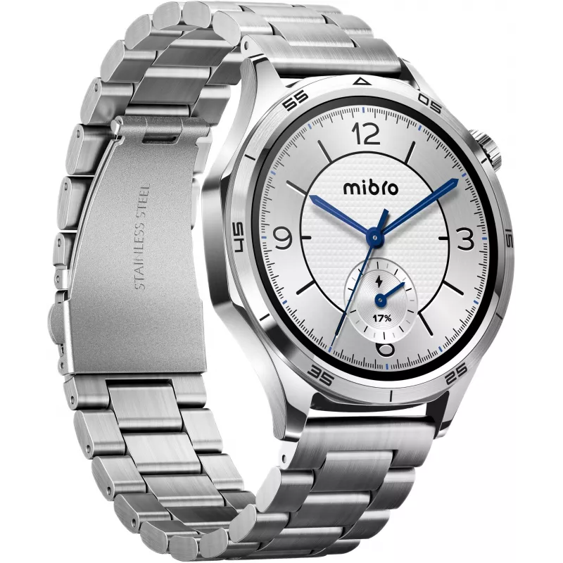 Mibro Watch GT Smartwatch mit 1,75 inch HD-TFT-Display, Silber (2 Armbänder inklusive)