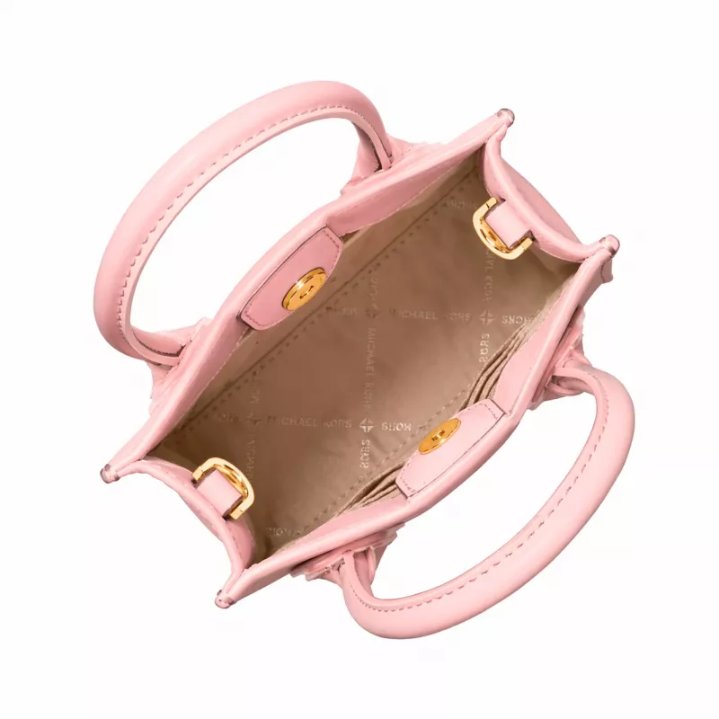 Michael Kore Damen Ginny Crossbody Bag aus Saffiano-Leder, Powder Blush, 15x17x6 cm