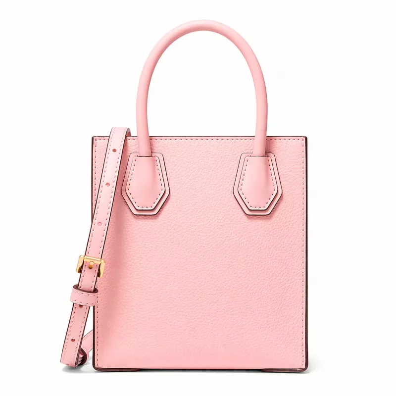 Michael Kore Damen Ginny Crossbody Bag aus Saffiano-Leder, Powder Blush, 15x17x6 cm