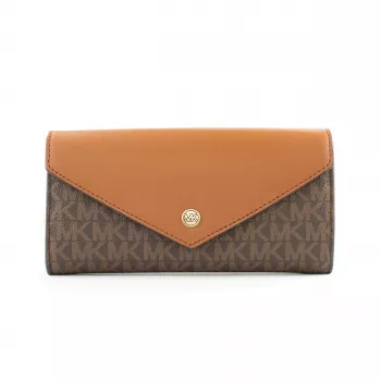 Michael Kors Jet Set Travel Braun Signature Coated Canvas Briefcase Crossbody Bag 35F3GTVE7BBRO