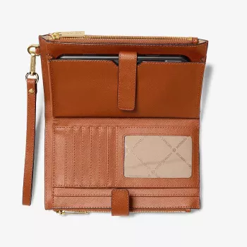 Michael Kors Jet Set Travel Continental Wristlet Wallet 35F8GTVW0LLUG - Saffiano Leder, Luggage, Gold-Tone Hardware
