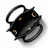 Michael Kors Jet Set Travel Crossbody Bag, Schwarz, signaturbeschichtete Leinwand mit Lederbesatz, goldfarbene Beschläge, 15 cm x 17 cm x 6 cm
