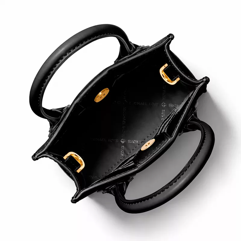 Michael Kors Jet Set Travel Crossbody Bag, Schwarz, signaturbeschichtete Leinwand mit Lederbesatz, goldfarbene Beschläge, 15 cm x 17 cm x 6 cm