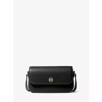 Michael Kors Jet Set Travel Crossbody Bag, Saffiano Leder, Schwarz, 21x14x4,5 cm