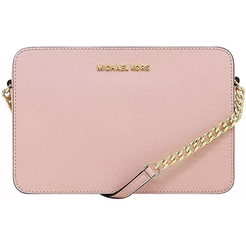 Michael Kors Jet Set Travel Crossbody Bag Saffiano Leder Powder Blush 35T8GTTC9LPWB