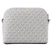 Michael Kors Jet Set Travel Crossbody Bag Vanilla Signature Coated Canvas Gold-Tone Hardware 35F1GTVC6B