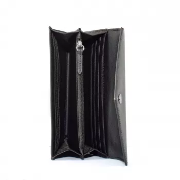 Michael Kors Jet Set Travel Large Zip Around Continental Wallet Saffiano Leder Schwarz Gold-Töne