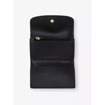 Michael Kors Jet Set Travel Saffiano Leder Kartenetui Münztasche Schwarz Gold-Ton