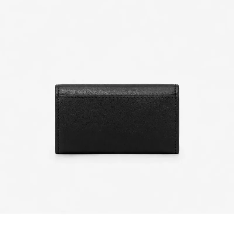 Michael Kors Jet Set Travel Saffiano Leder Kartenetui Münztasche Schwarz Gold-Ton