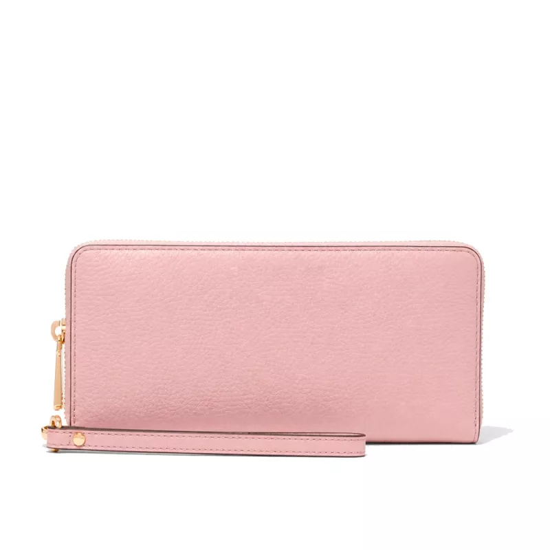 MICHAEL KORS Jet Set Travel Saffiano Leather Flat Multifunction Pouch in Powder Blush (35S6GTVE9LPOW)