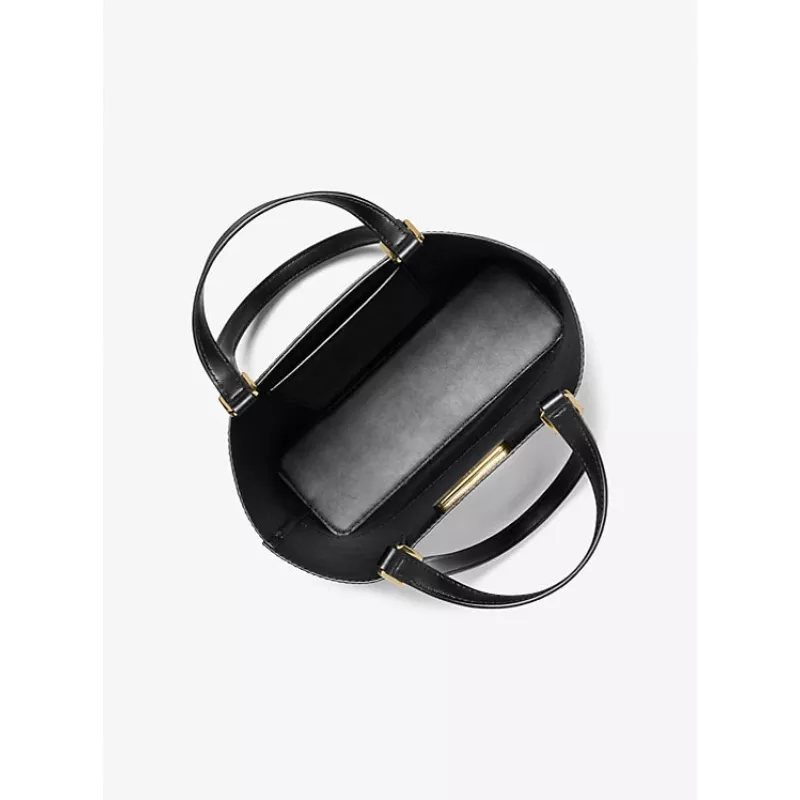 Michael Kors Jet Set Travel Saffiano Leder Schultertasche Schwarz 35S4GX9T1BBLA