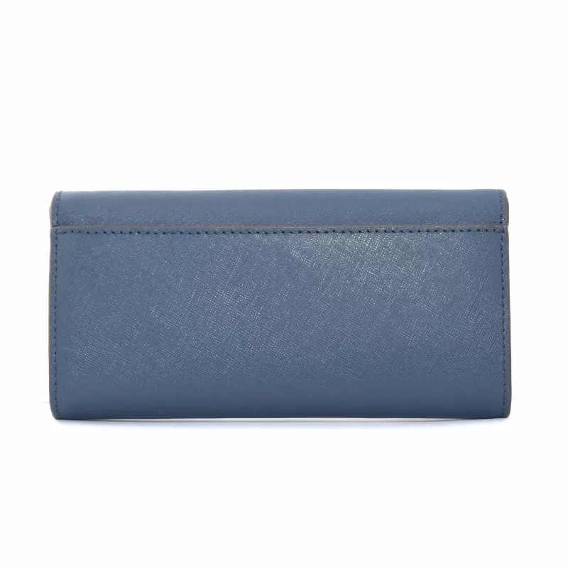 Michael Kors Jet Set Travel Saffiano Leder Handgelenk Geldbörse in Marine mit Gold-Ton Hardware