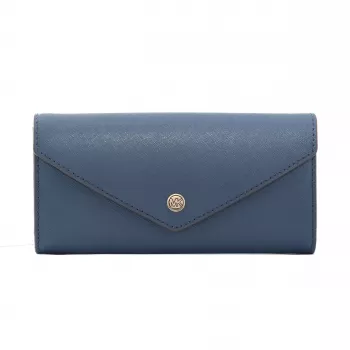 Michael Kors Jet Set Travel Saffiano Leder Handgelenk Geldbörse in Marine mit Gold-Ton Hardware