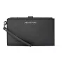 Michael Kors Jet Set Travel Damen Saffiano Leder Phone Case Wallet Wristlet, Schwarz, Gold-Tone Hardware