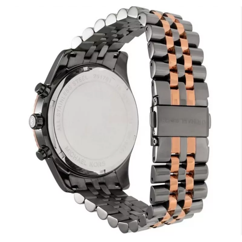 Michael Kors Lexington Herren Quarz-Chronograph Uhr MK8561 45mm Edelstahl Blaues Zifferblatt