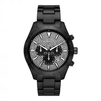 Michael Kors Lexington Herren Quarz-Chronograph Uhr MK8899 46mm Blaues Zifferblatt Silber Edelstahl
