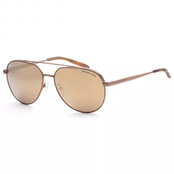 Michael Kors Herren-Aviator-Sonnenbrille MK1142-18927P - Gunmetal-Fassung, graue polarisierte Gläser, 60/15/145 mm