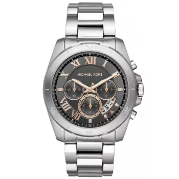 MICHAEL KORS Herren Analog Quarz Chronograph Uhr MK8609, 50mm blaues Zifferblatt & Stahlarmband