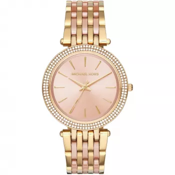 Michael Kors MK3507 Damenuhr aus roségoldfarbenem Edelstahl mit Kristallakzenten