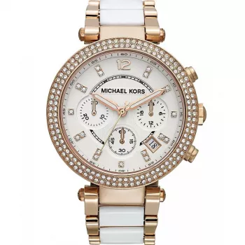 Michael Kors MK5774 Damen-Chronograph-Uhr aus roségoldfarbenem Edelstahl, 39 mm