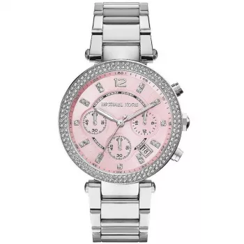 Michael Kors MK6105 Damen-Chronograph Uhr, Roségold-Ton Edelstahl, 39mm