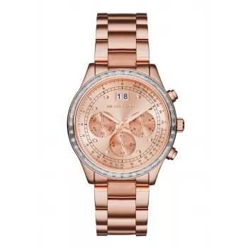 Michael Kors MK6204 Damen-Chronograph Uhr, Edelstahl Roségold-Ton, 40mm