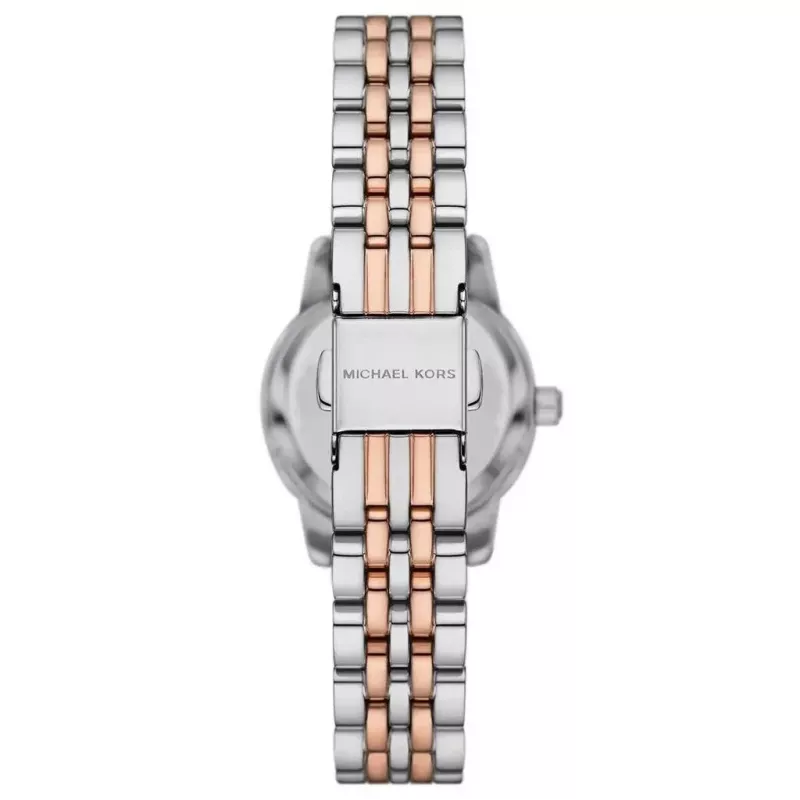 Michael Kors Pyper Damen-Quarzuhr - 26mm Edelstahlgehäuse, silbernes Zifferblatt, silberfarbenes Armband (MK4817)